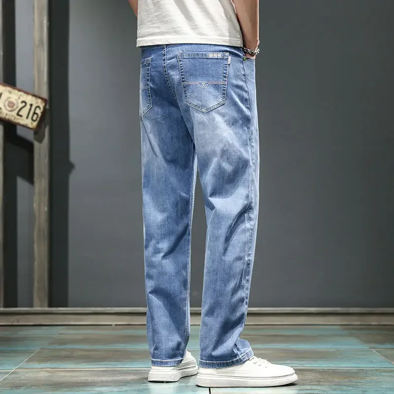 Мужские свободные черные джинсы Shangkaka