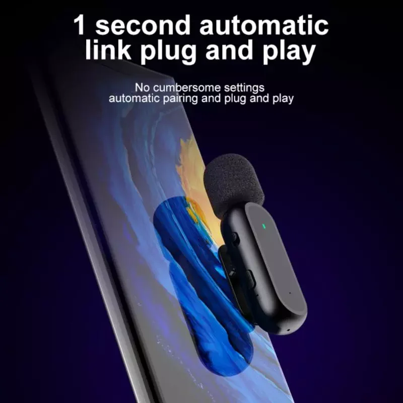 

NEW2023 Wireless Lavalier Microphone With Charging Box Mini Microphones Design Noise Reduction Video Record Lapel Microphone For