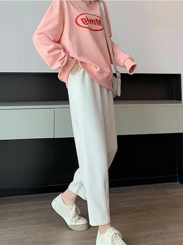 Зимние брюки для беременных женщин плотные теплые вельветовые до щиколотки с