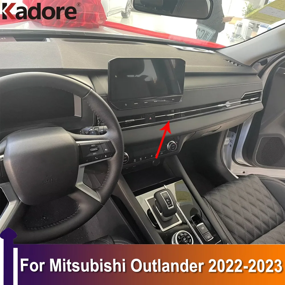 

Для Mitsubishi Outlander 2022-2023 Передняя боковая решетка вентиляционного отверстия переменного тока отделочная полоса украшение Интерьер Автомобильные аксессуары ABS углеродное волокно