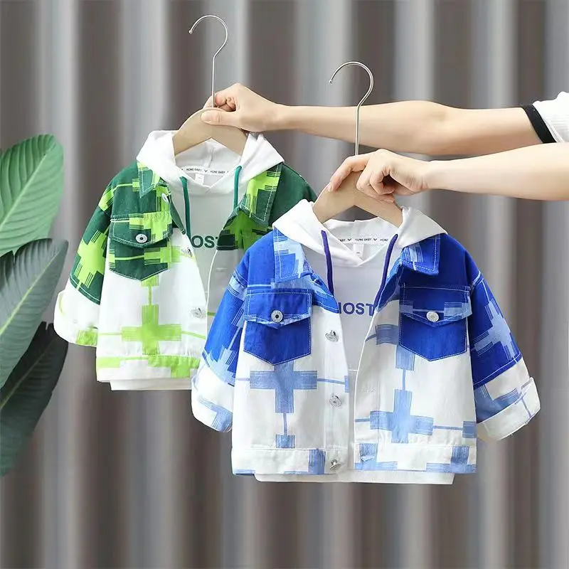 Children's Denim Jacket Spring and Autumn Clothing 2023 New Fashion Korean Jacket Boy Boby Casual Denim Jacket