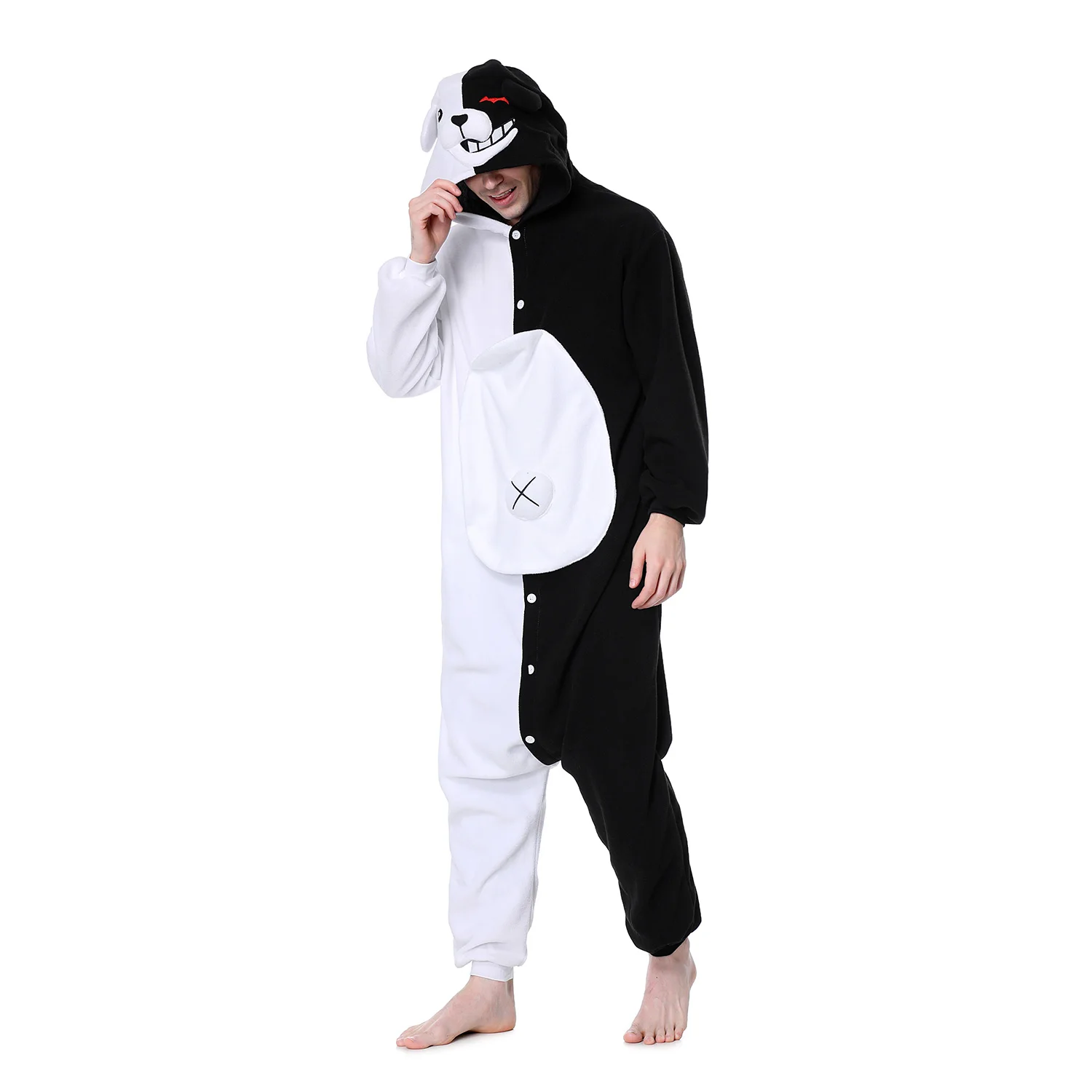 Monokuma Kigurumis Men Onesie Cool Funny Pajama Animal Bear Outfit Winter Cartoon Jumpsuit Festival Party Suit Unisex
