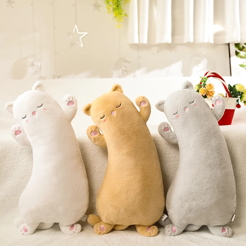 

Hot 1pc 65cm Kawaii Creative Cat Peluche Toys Cute Lying Cat Pillow Soft Sofa Cushion Dolls Stuffed For Girls Children Gifts