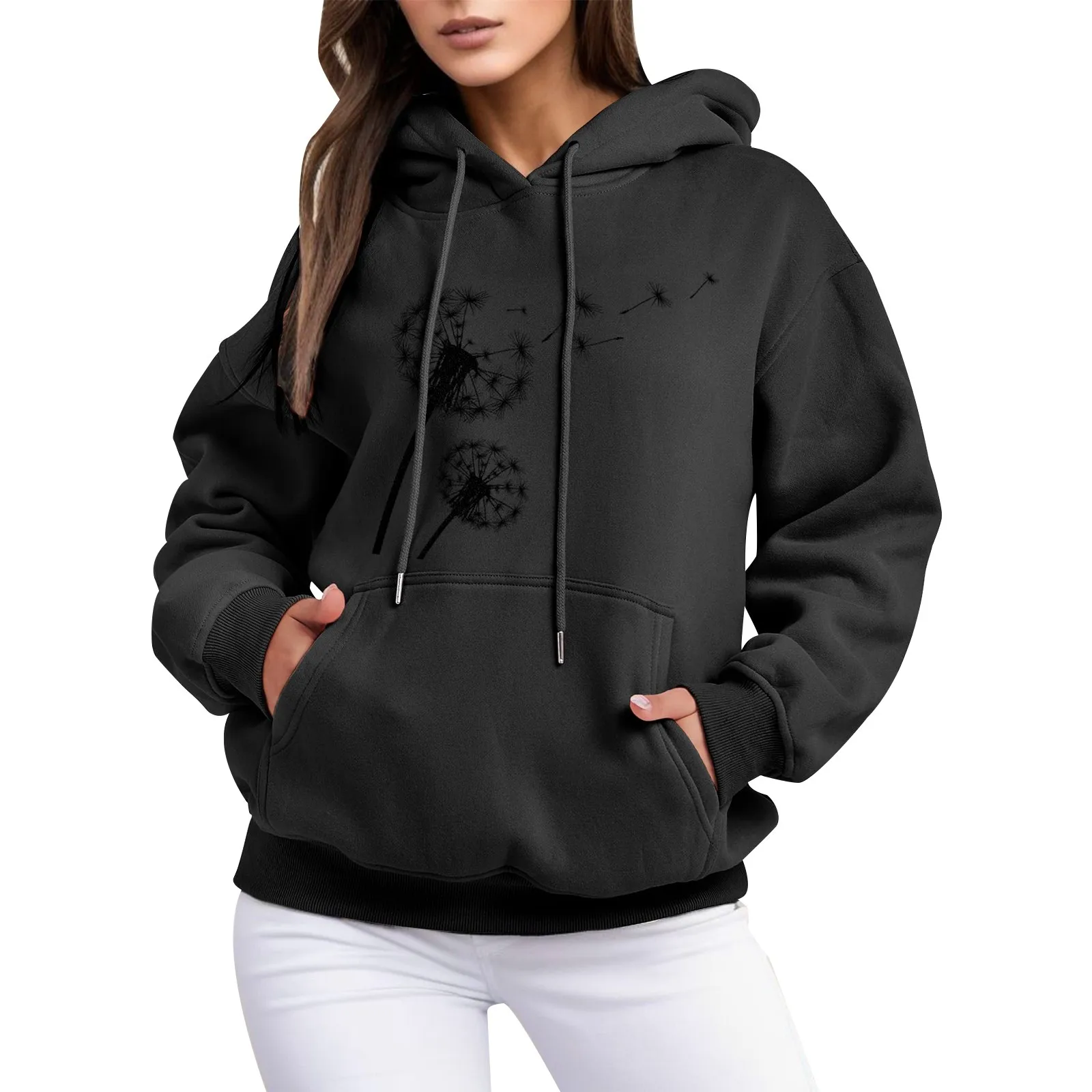 

Womens Sweatshirts Fleece Long Sleeve Shirts Pullover Fall Clothes With Pocket Hoodies All Hoodie Women