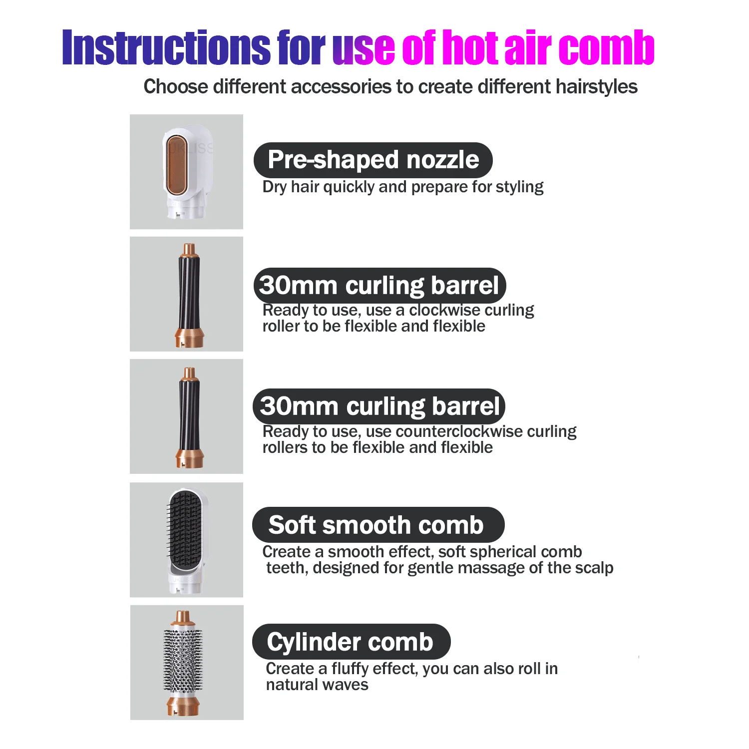 5 в 1 одноэтапный фен и объемный вращающийся Фен-щетка выпрямитель для волос