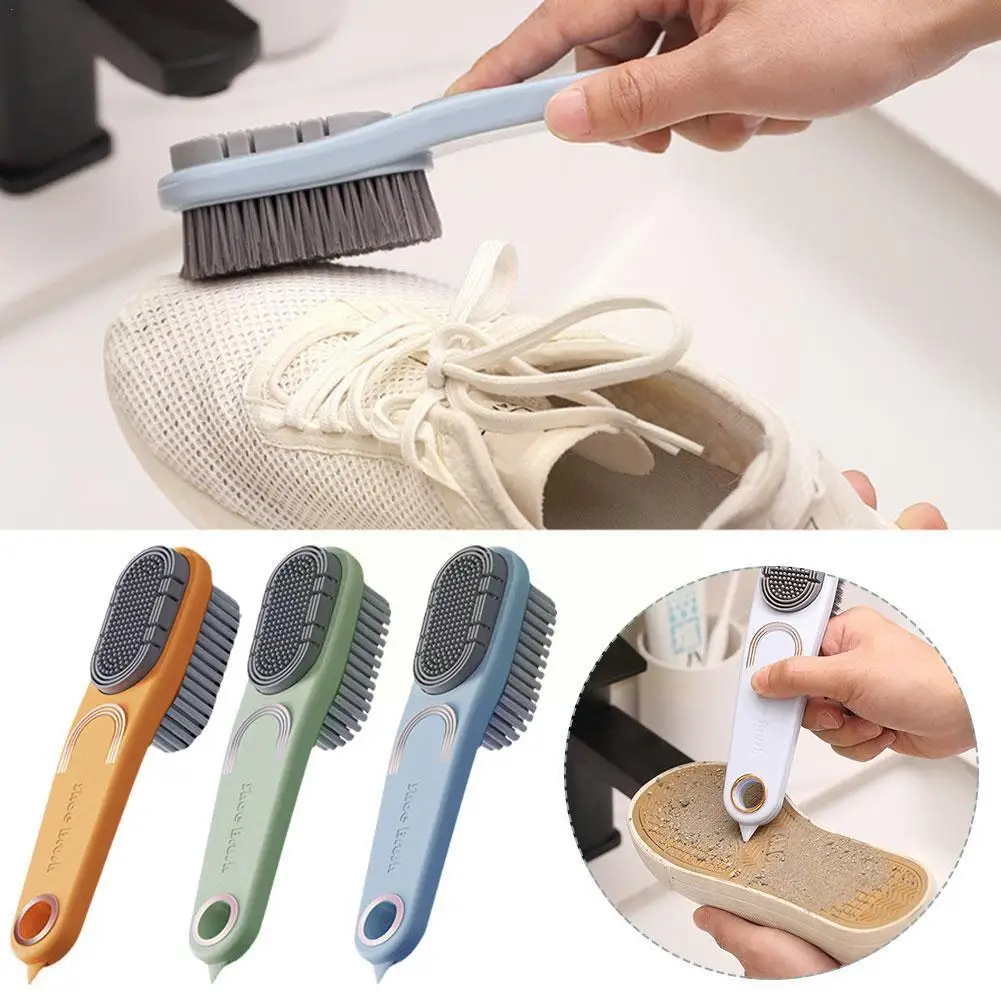 

Cleaning Brush Double-Sided Silicone Soft Bristled Cleaning Household Deep Brush Brush Tool Handle Cleaning Long Shoe Cloth O0E1