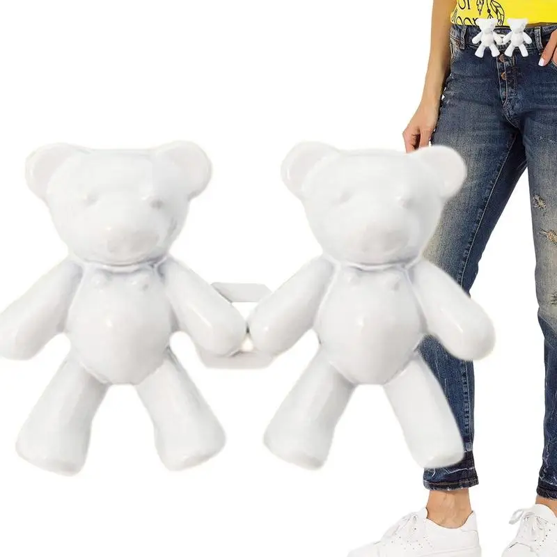 

Jean Button Pin 1 Pair Cute Bear Pants Waist Pins Clothing Accessories Tighten Buckles For Jeans Pants Dress Collars T Shirts