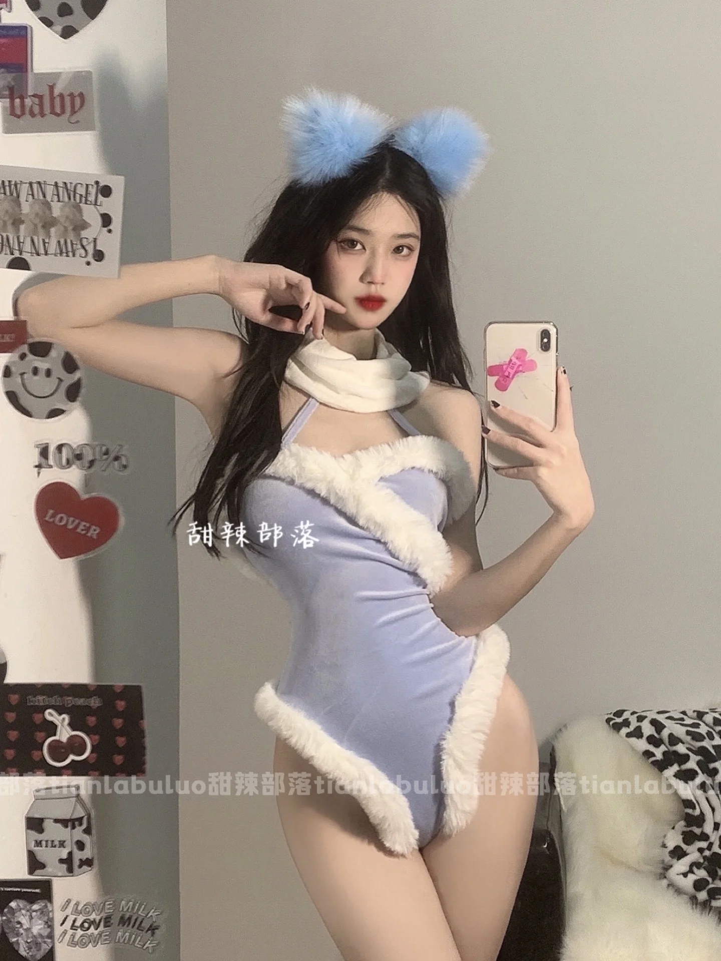 

Острые боди TVVOVVIN с воротником-стойкой голубого цвета, одежда, красивое и сексуальное нижнее белье в Корейском стиле для дома B4O