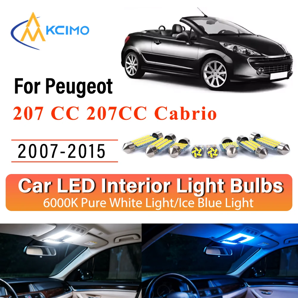Фото Зеркальная двухцветная лампочка для Peugeot 207 CC 207CC Cabrio 2007-2015, премиум-качества, легкая установка, прочная, безошибочная подсветка для чтения. №1