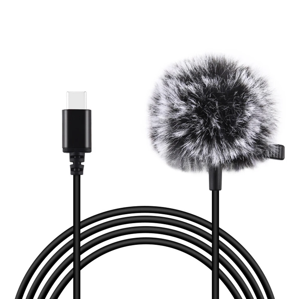 

Mini live recording interview KTV mobile phone microphone lavalier microphone Type-C interface cable length 1.5 meters