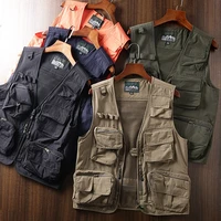 summer mens outdoor vest jacket mountaineering jacket fishing vest tooling multi pocket design vest training outfitbreathable