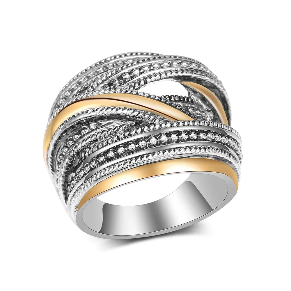 

New Design Hyperbole Cross Women Finger Ring Special-interest Female Wedding Ring Metal Ring Punk Party Rings Jewelry