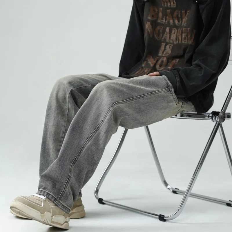 Baggy Jeans Men Fashion Casual Retro Cargo Jeans Men Japanese Streetwear Hip Hop Loose Straight Denim Pants Mens Trousers M-2XL