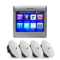 surpass smart home 4 inch touch background music system 425 watt in wall amplifier with ceiling speaker