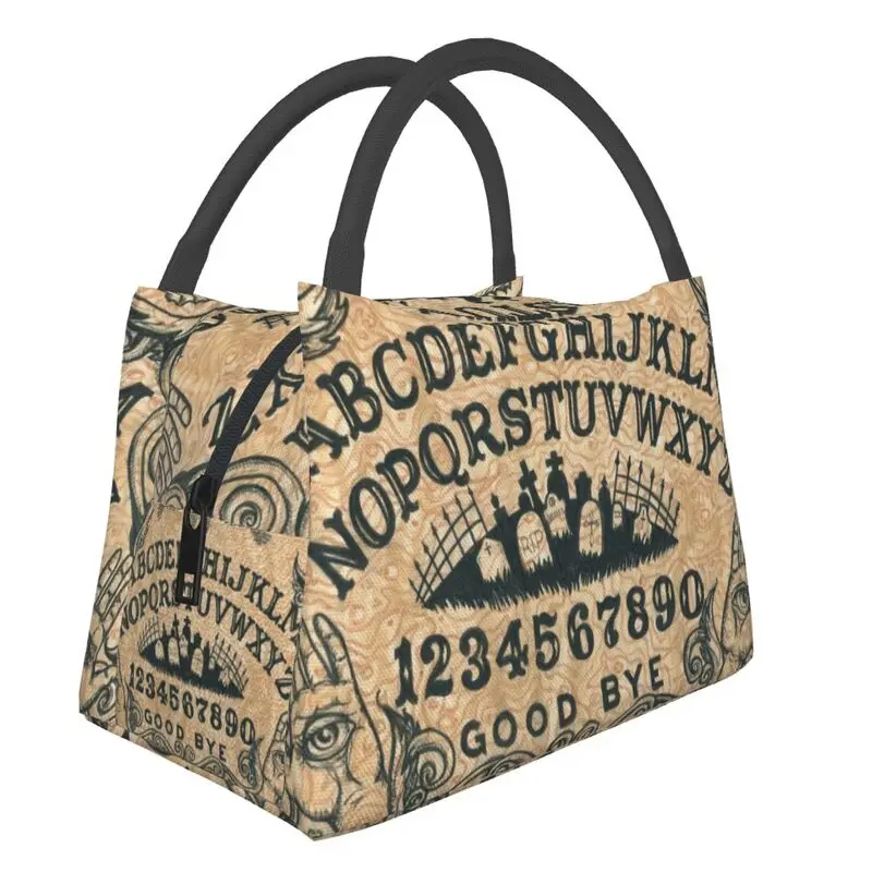 

Angel Of Death Witch Board Insulated Lunch Tote Bag for Women Ouija Halloween Skull Resuable Thermal Cooler Food Lunch Box