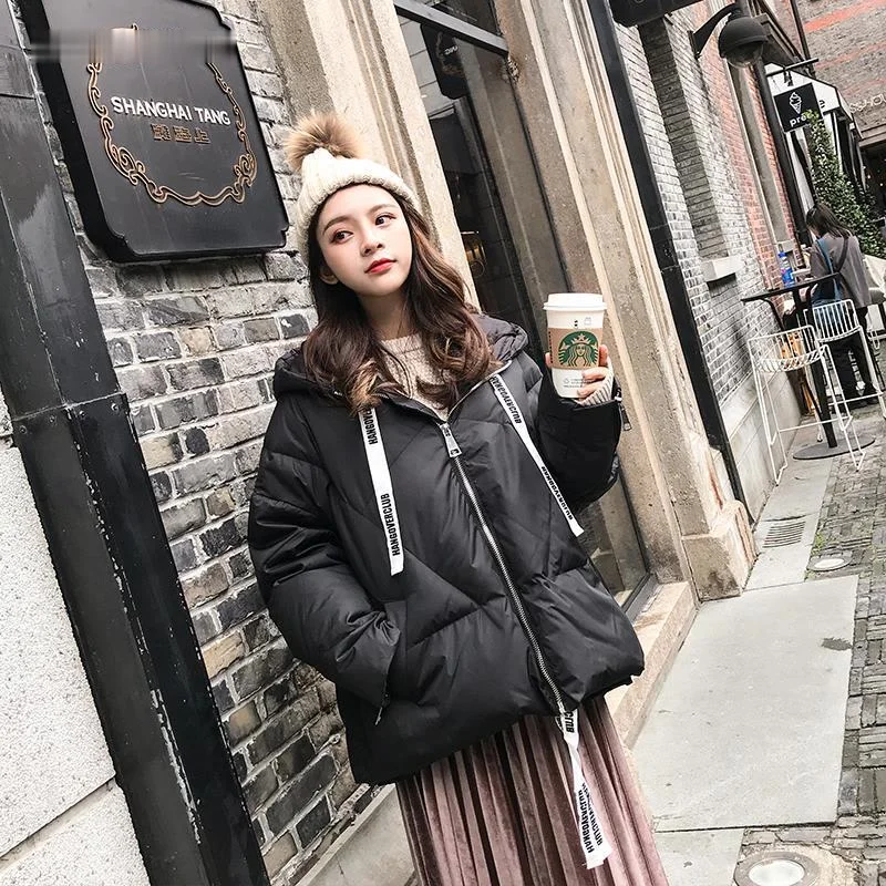 New Winter Glossy Bright Down Parkas Loose Casual Autumn Warm Thickening Women Jackets Female Hooded Coats Solid Zipped Jacket