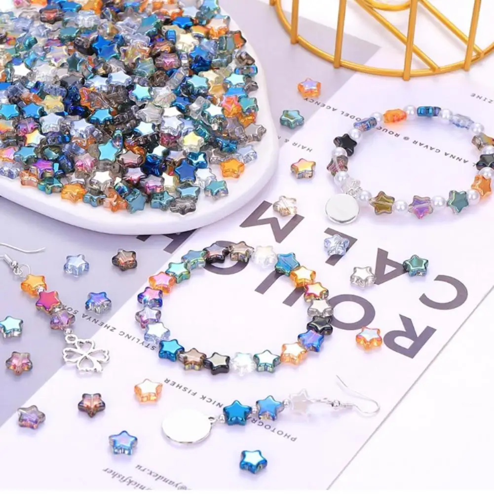 Стеклянные бусины в форме звезды для изготовления ювелирных изделий красивые