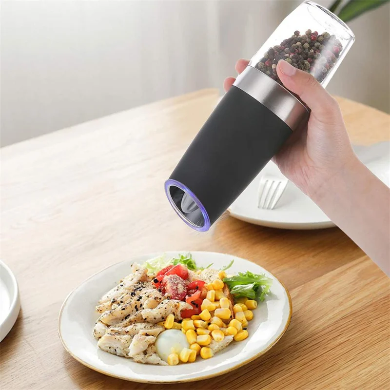 

Gravity Electric Salt Pepper Sesame Bean Grinder Set with Adjustable Coarseness Automatic Mill Dining BBQ Kitchen Gadegets