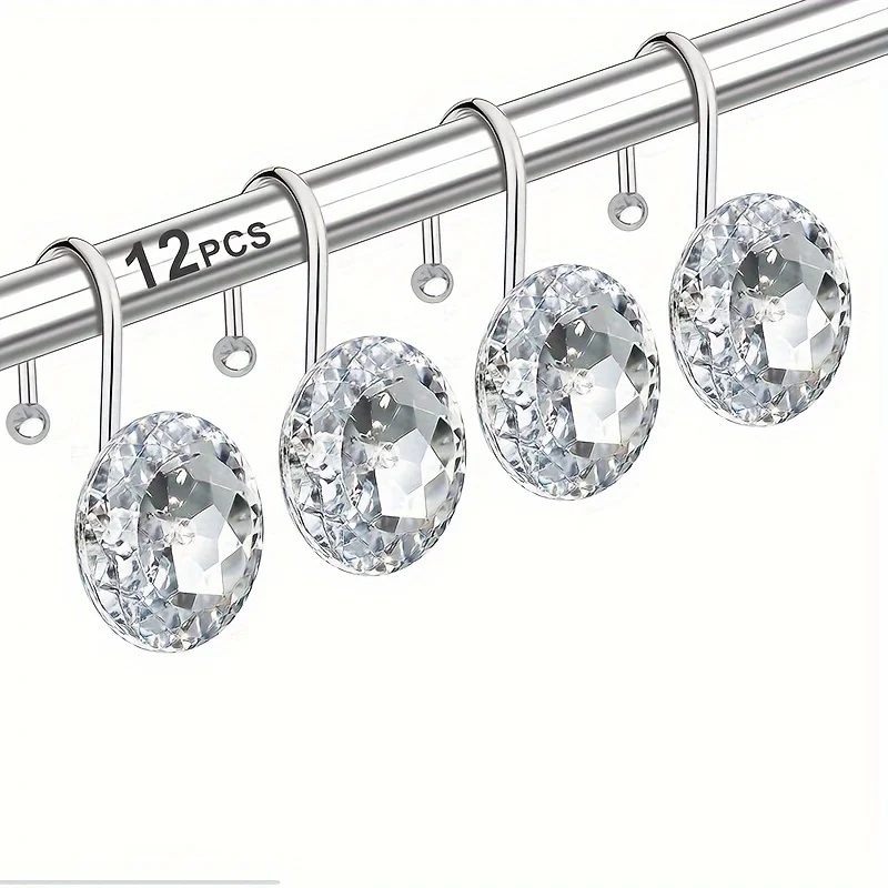 

Набор Из 12 Декоративных Крючков Из Нержавеющей Стали С Хрустальным Дизайном, Бесшумные, Для Одежды, Полотенец И Подарков