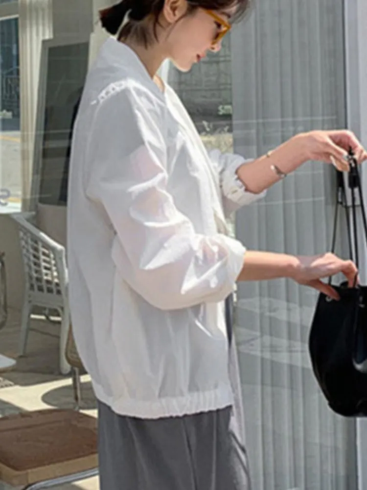 Куртка женская с длинным рукавом однотонная простая универсальная