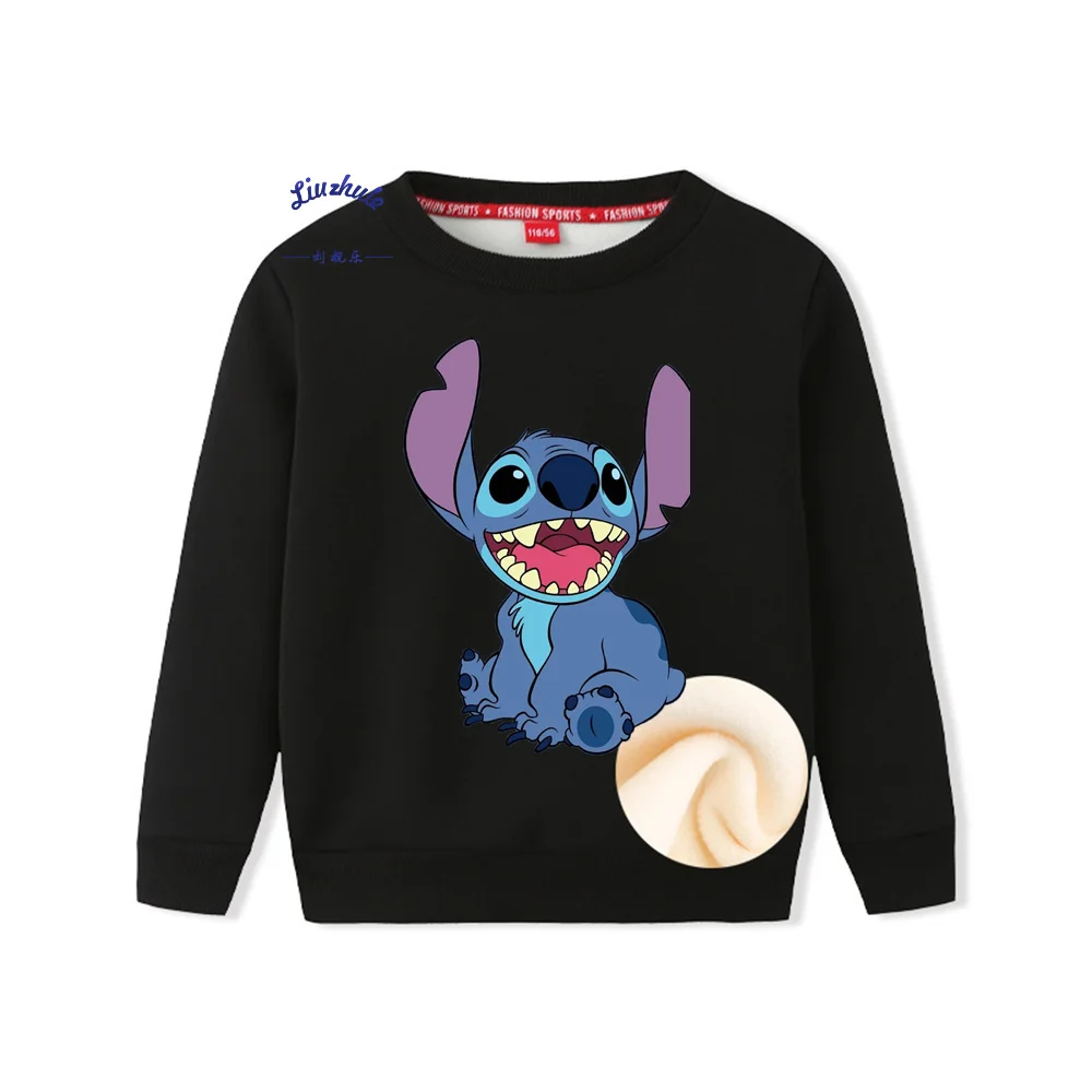 

New Stitch Print pullover kids Fashion Street Sweatshirt Ladies Loose Casual tops Kids Disney Cosplay Hoodie Sweatshirts 4-14 Y