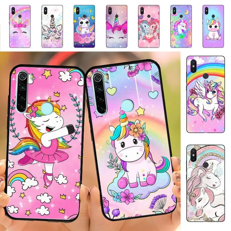 

Pink Unicorn Rainbow Phone Case for Redmi Note 8 7 9 4 6 pro max T X 5A 3 10 lite pro