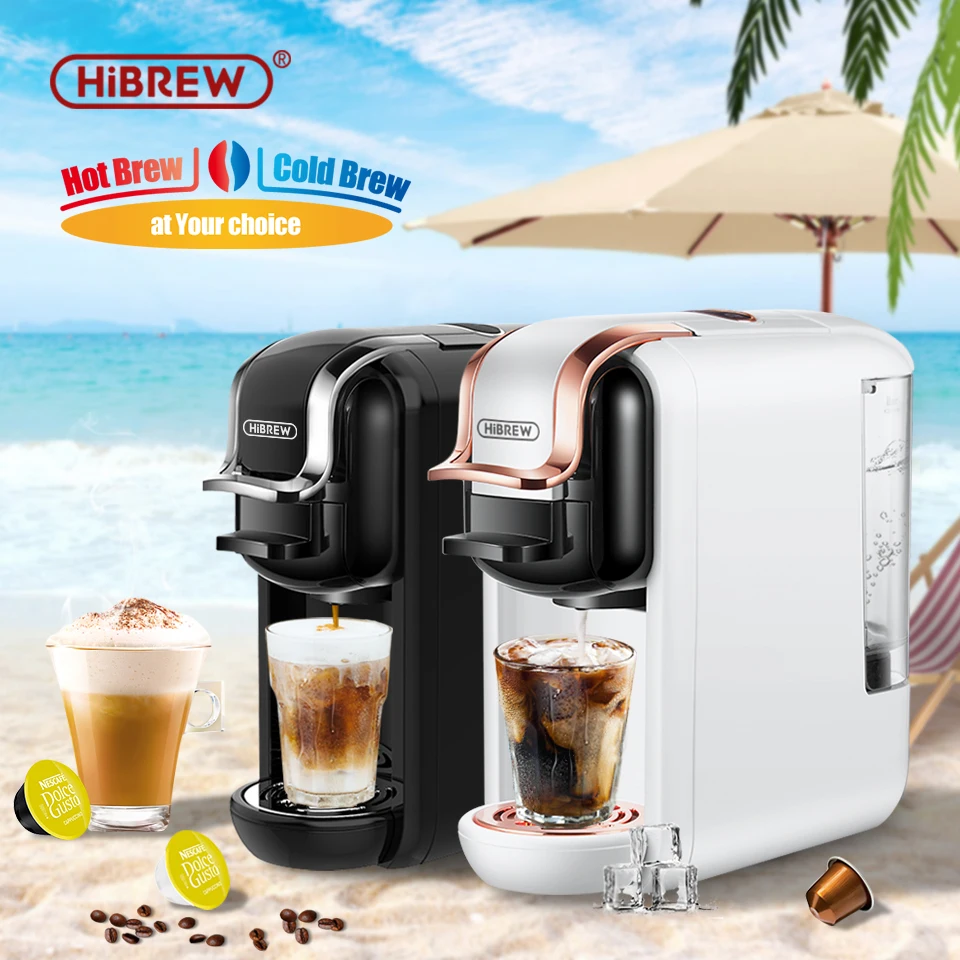 HiBREW Coffee Machine Cafetera Hot/Cold 4in1 Multiple Capsule 19Bar DolceGusto-Milk&Nexpresso Capsule ESE pod Ground Coffee  H2A