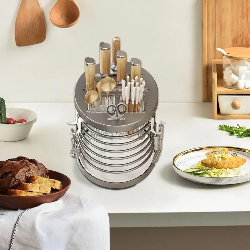 Вращающийся держатель для посуды вращающийся кухонный цилиндр хранения