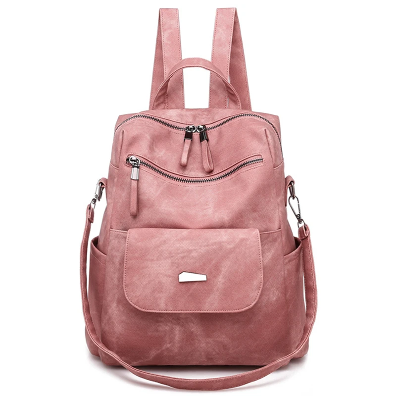 

Leather Backpack Women Shoulder Bag Vintage Bagpack Travel Backpacks For School Teenagers Girls Back Pack Women