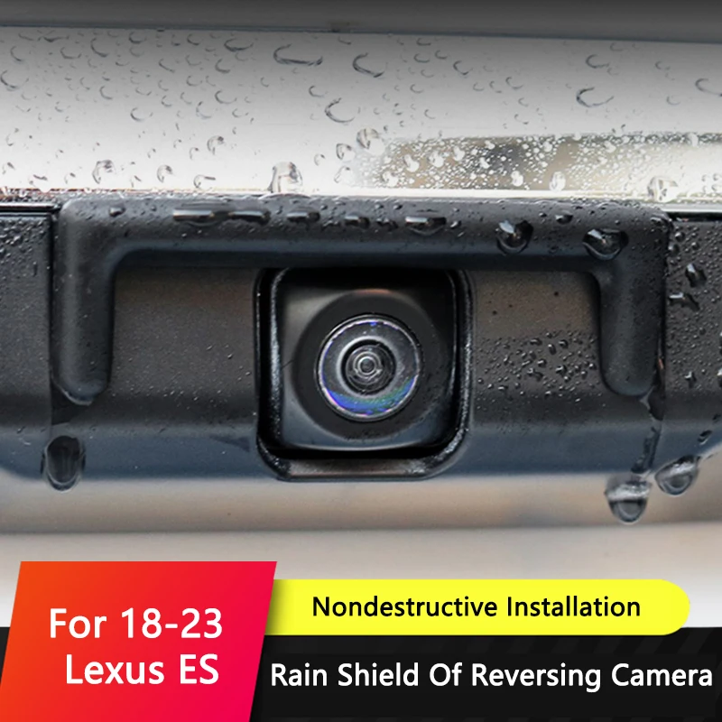 

QHCP Car Rear Reverse Camera Anti Rain Cover Visor Shield Shade Trim Cover Sticker Rain-proof For Lexus ES200 260 300H 2018-2023