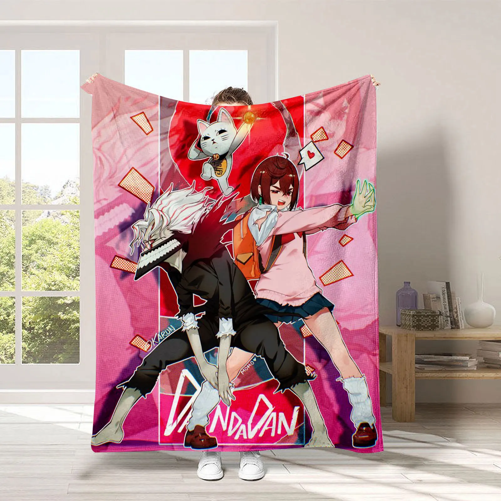 Горячее одеяло в стиле аниме Dandadan мягкий ковер достаточно дивана кемпинга