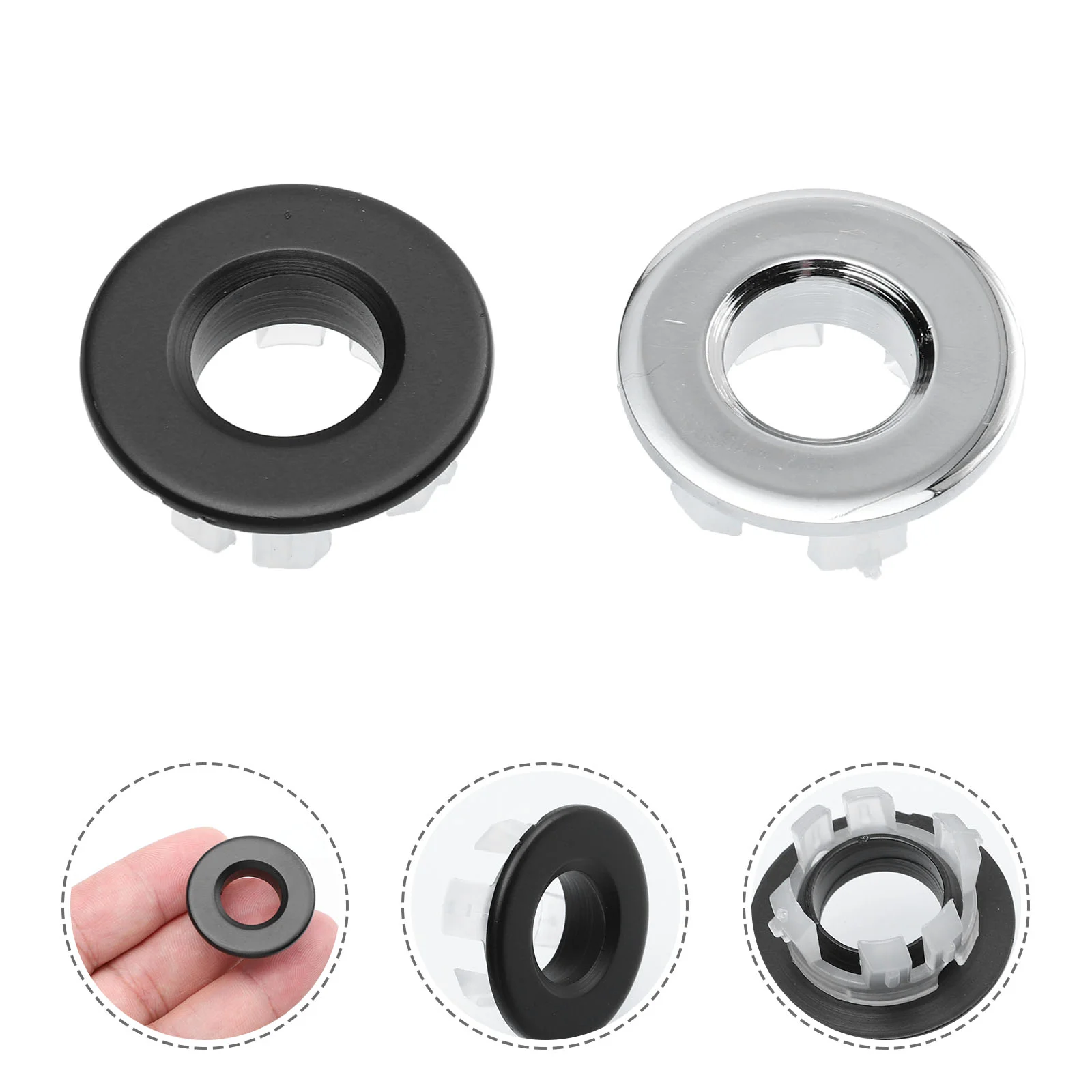 

Overflow Cover Sink Hole Insert Kitchen Ring Replacement Cap Basin Plug Bathroom Drain Copper Round