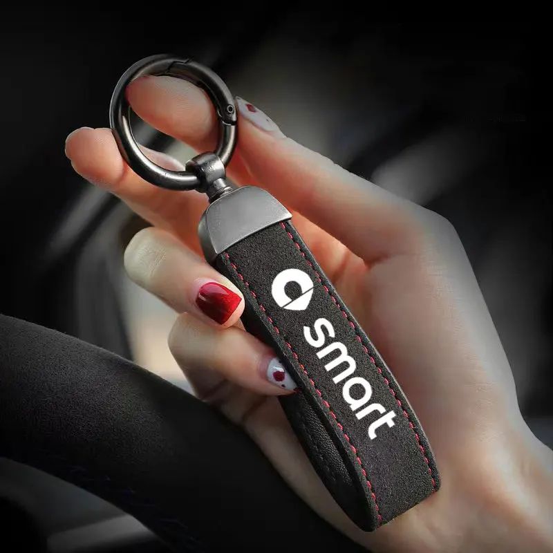 

Leather Car KeyChains Key Accessory Keyrings Gifts key lanyard pendant waist hanging For Smart 451 453 Fortwo Forfour