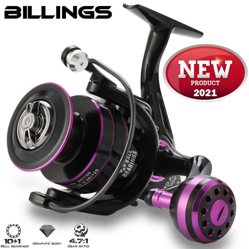 

Billings 1000-6000 5.2:1 Metal CNC Full Metal Rocker Large capacity wire cup Red 25kg Max Drag Spinning Fishing Reel Carp