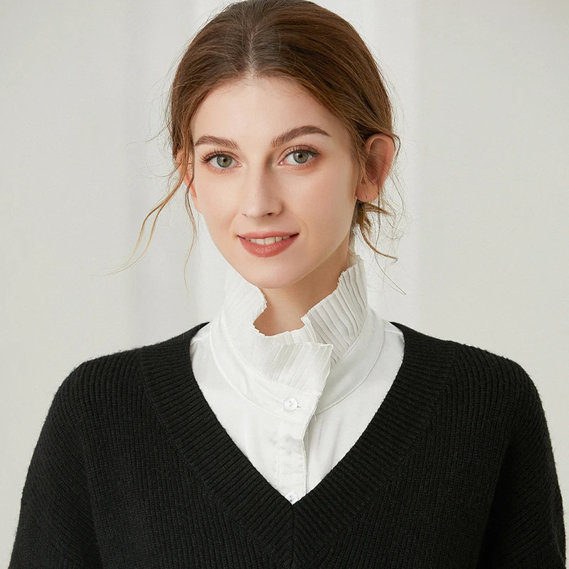 

Vintage Fake Collar for Ladies Stand Lapel Shirt Detachable Collar Women Lace Floral False Collar Half Shirt Blouse Faux Col