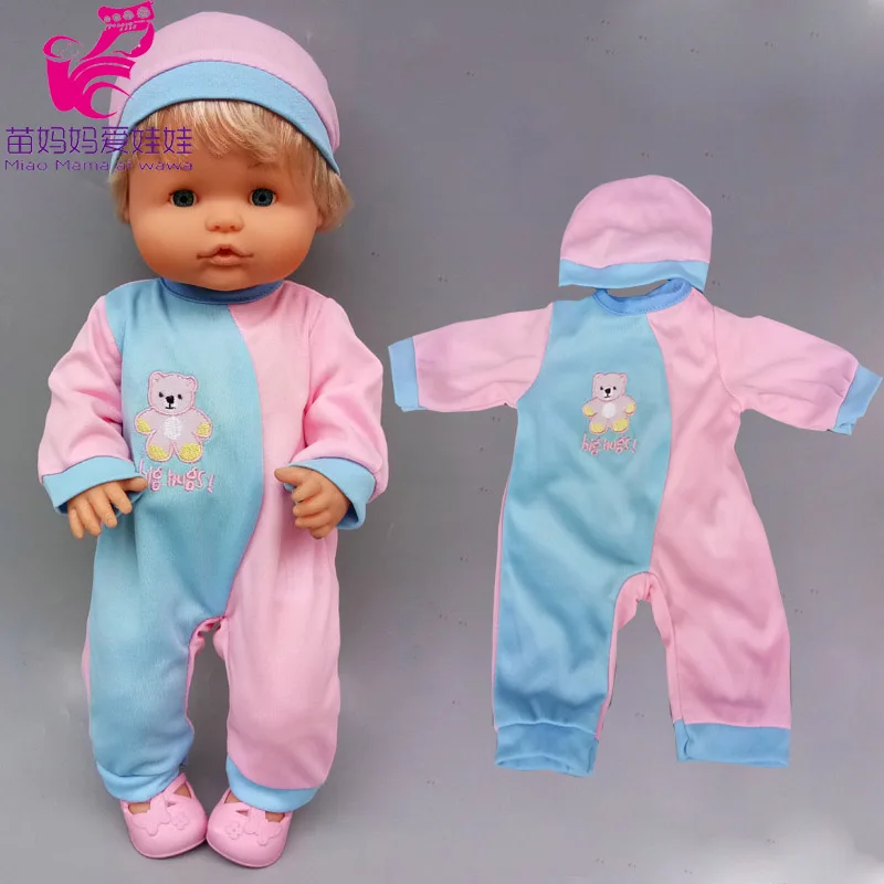 

16 дюймов Reborn Baby Doll Детский комбинезон с шапкой для 38 см Nenuco Ropa Y Su Hermanita кукла аксессуары для одежды