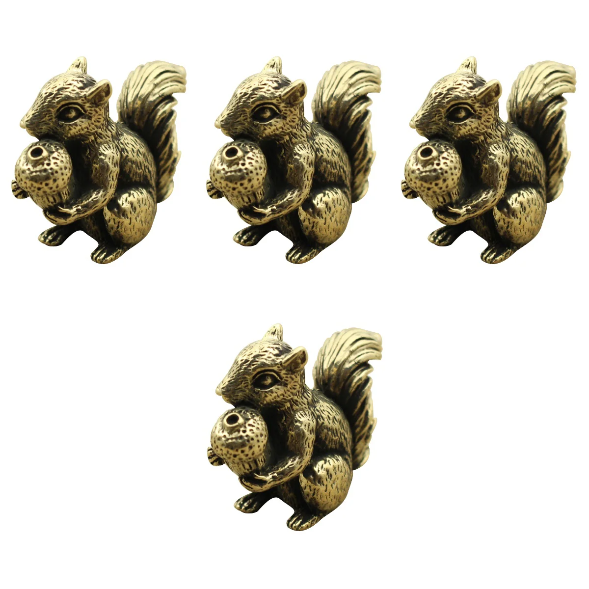 

Набор из 4 латунных брелоков, статуэтка в стиле ретро для чая и домашних животных, миниатюрный украшение, статуэтка 3,9x2,9x2 см, медное ремесло, офис