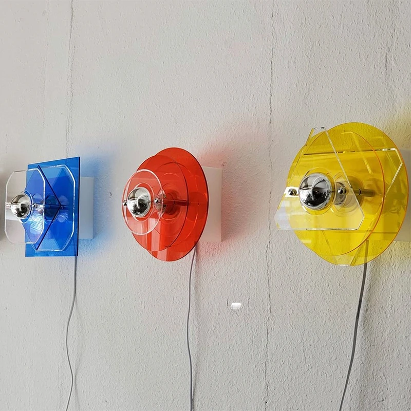 

Wall lamp, antique style flying saucer lamp, Bauhaus Mingsu Photography Base bedroom decorative lamp