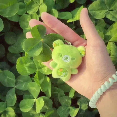 Cartoon Rilakkuma Key Chians Cute Plushes Easy Bear Keyrings Green Dopamine Series Backpack Bag Pendant Lazybear Doll Keychain