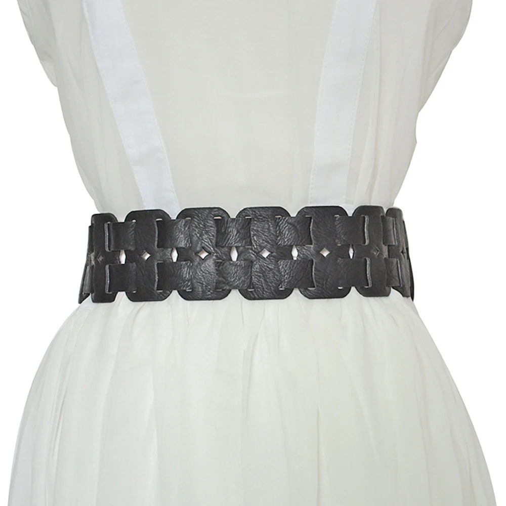 Fashionable Women's Elastic Belt Fashionable Elastic Thin Waist Closure Korean Version Style Dress Adornment Wide Belt SCM0134