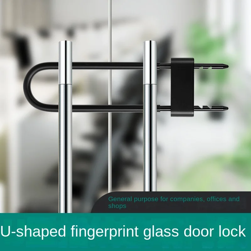 

Смарт-замок со сканером отпечатков пальцев, U-образный стеклянный дверной замок, Bluetooth замок магазина, граффити, дистанционное разблокирование