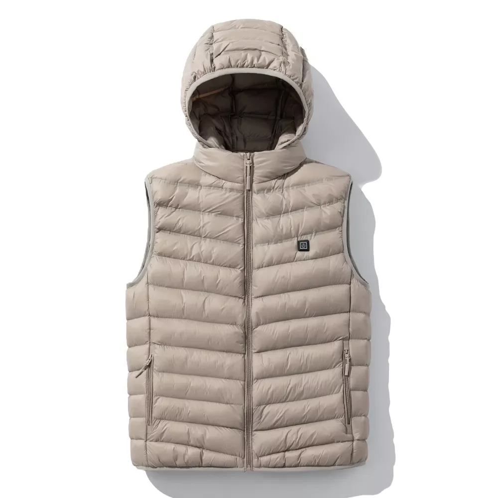 

NEW IN Winter New Warm USB Heating Fleece Jackets Parka Vest Men Smart Thermostat Detachable Hat Heated Windproof Jacket waistco