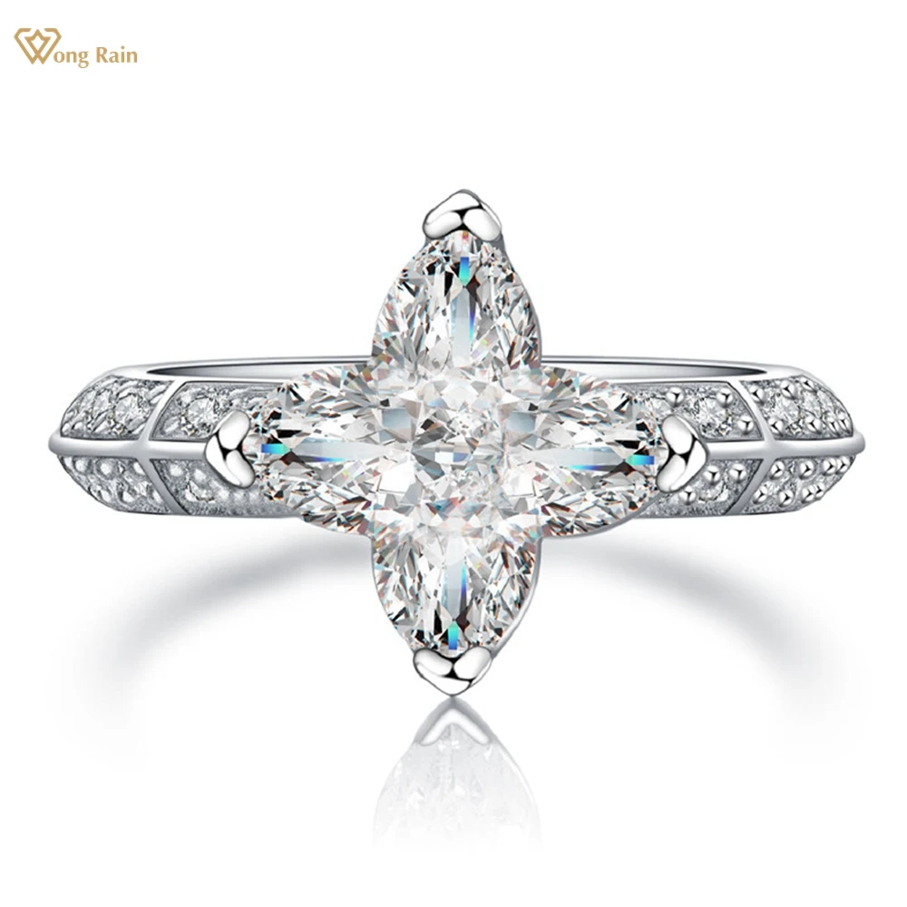 

Wong Rain 100% 925 Sterling Silver Star Lab Sapphire High Carbon Diamond Gemstone Wedding Fine Jewelry Ring For Women Wholesale
