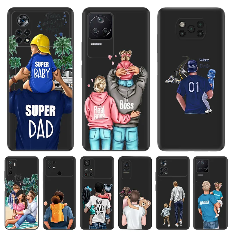 Чехол для телефона Xiaomi Poco F5 F4 F3 C40 C50 C51 M5 M5S M4 M3 X3 X4 X5 Pro Super Dad Baby Mom Boss мягкий чехол