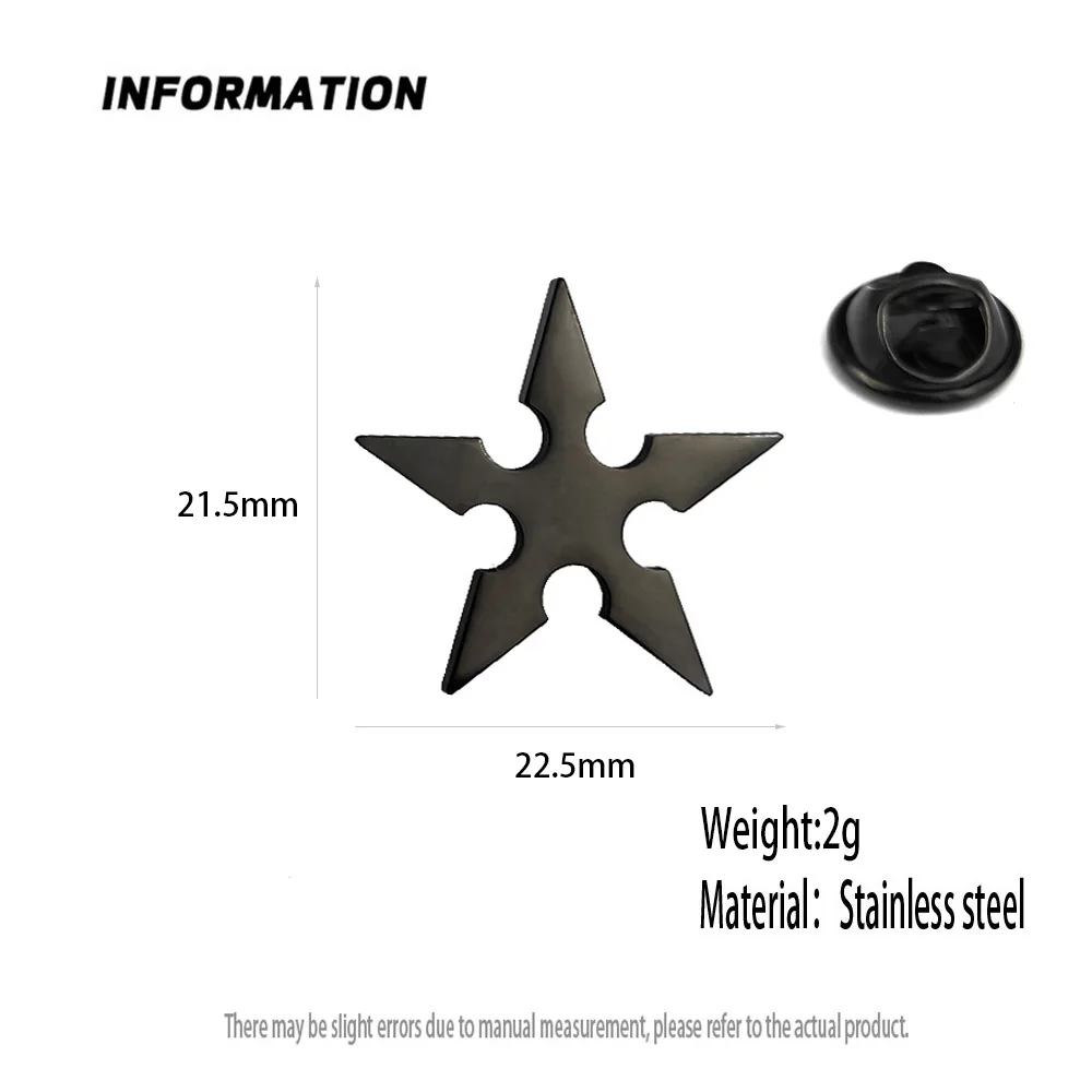 Новая пятиконечная звезда Мужская булавка для лацкана 316L нержавеющая сталь