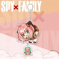6cm anime spy x family cosplay keychain cute acrylic pendant keyrings loyor anya yor two sided key holder backpacks accessories