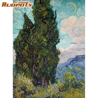 ruopoty diy painting by number tree hand painted paintings art drawing on canvas gift pictures by numbers scenery kits home deco