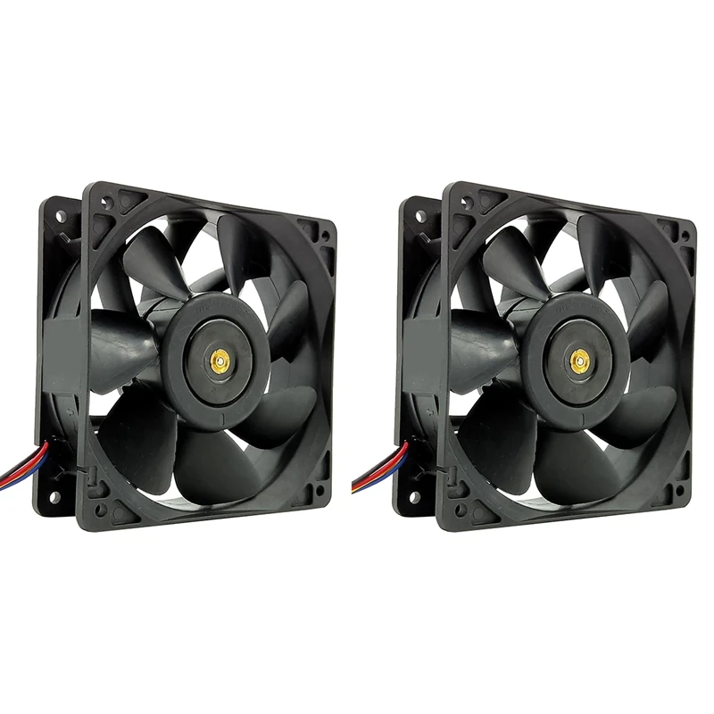 

2 Pcs QFR1212UHE DC12V 5.0A 12038 Cooling Fan For Ant S7 S9 Whatsminer L3 Front And Back Universal Mining Machine Fan