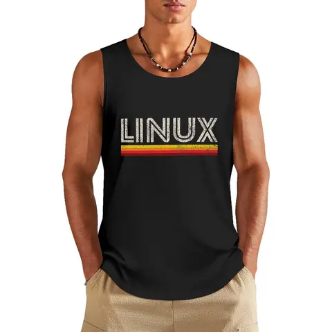 Майка Linux, самые продаваемые товары, топ без рукавов, летняя мужская футболка