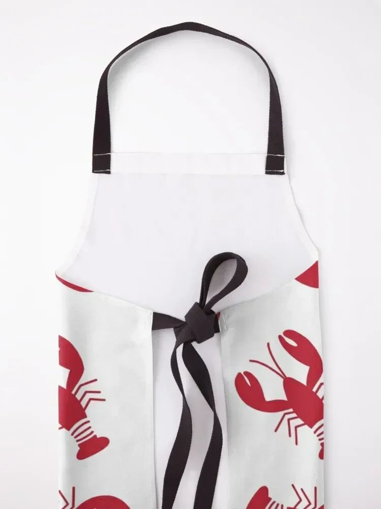 Красный фартук с бесшовным рисунком лобстеров кухонный для мужчин кухонные